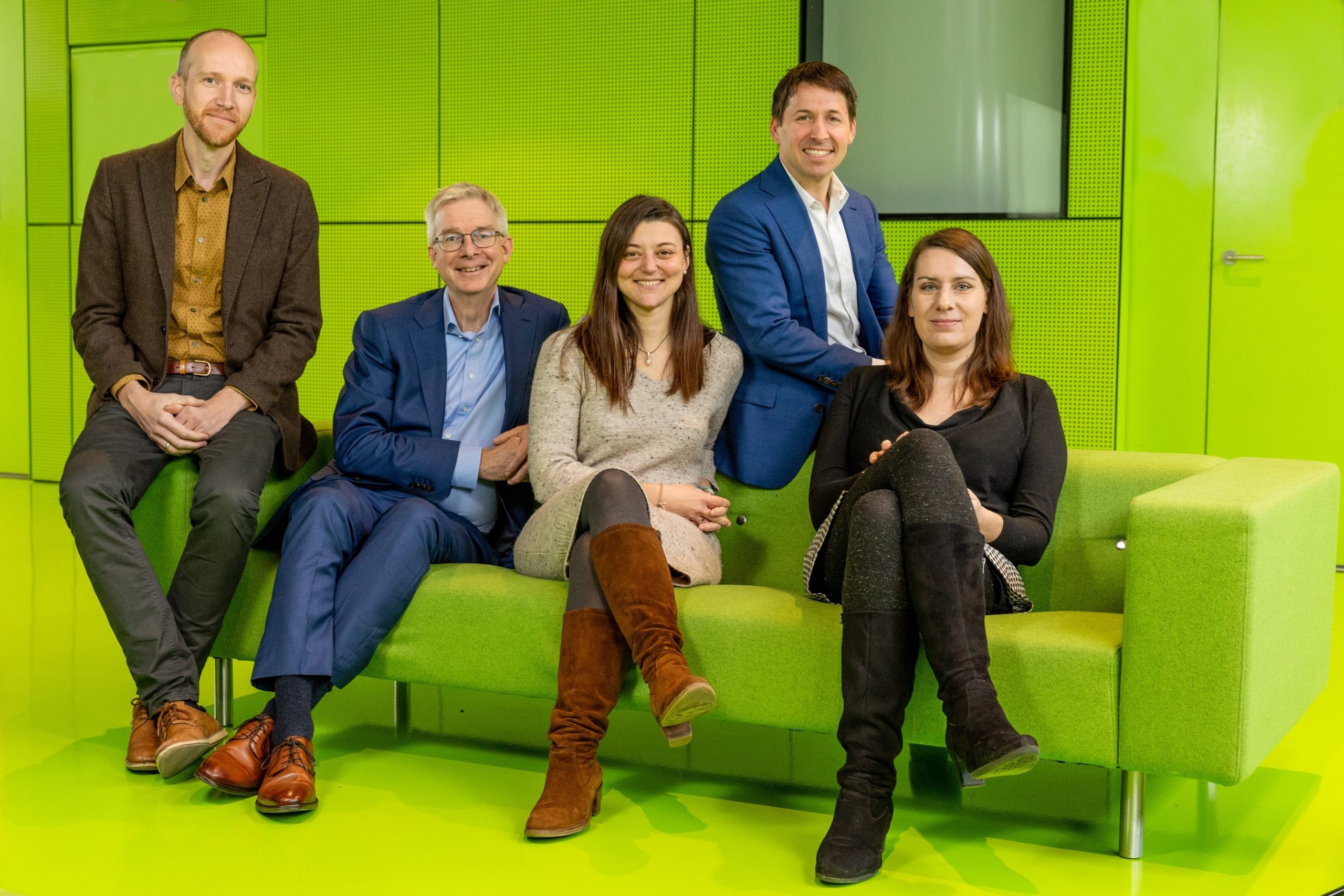 LMPV group leaders with from left to right: Bruno Ehrler, Albert Polman, Esther Alarcon Llado, Erik Garnett, Wiebke Albrecht. Photo by Liesbeth Dingemans